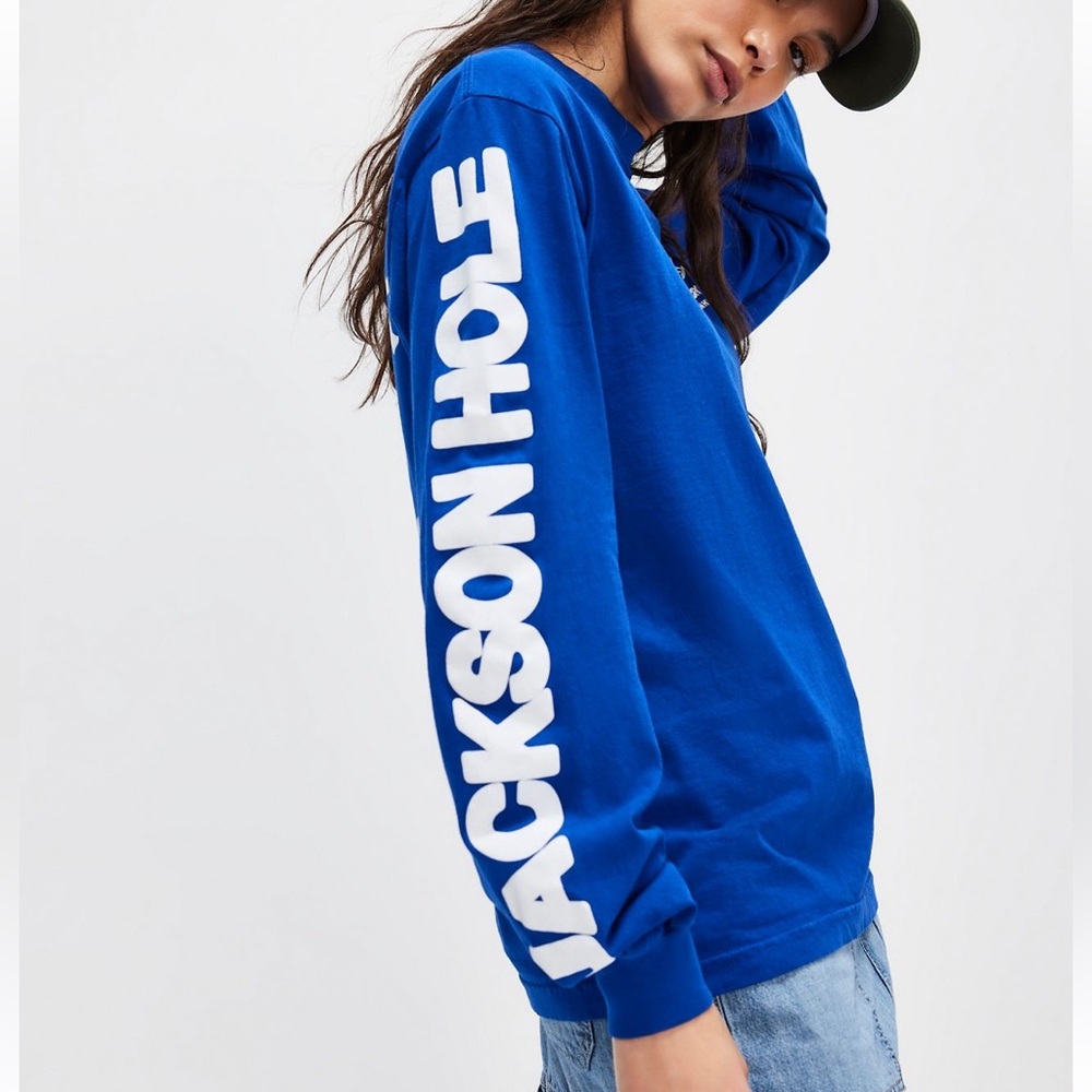 Free People Blue Long Sleeve Tee